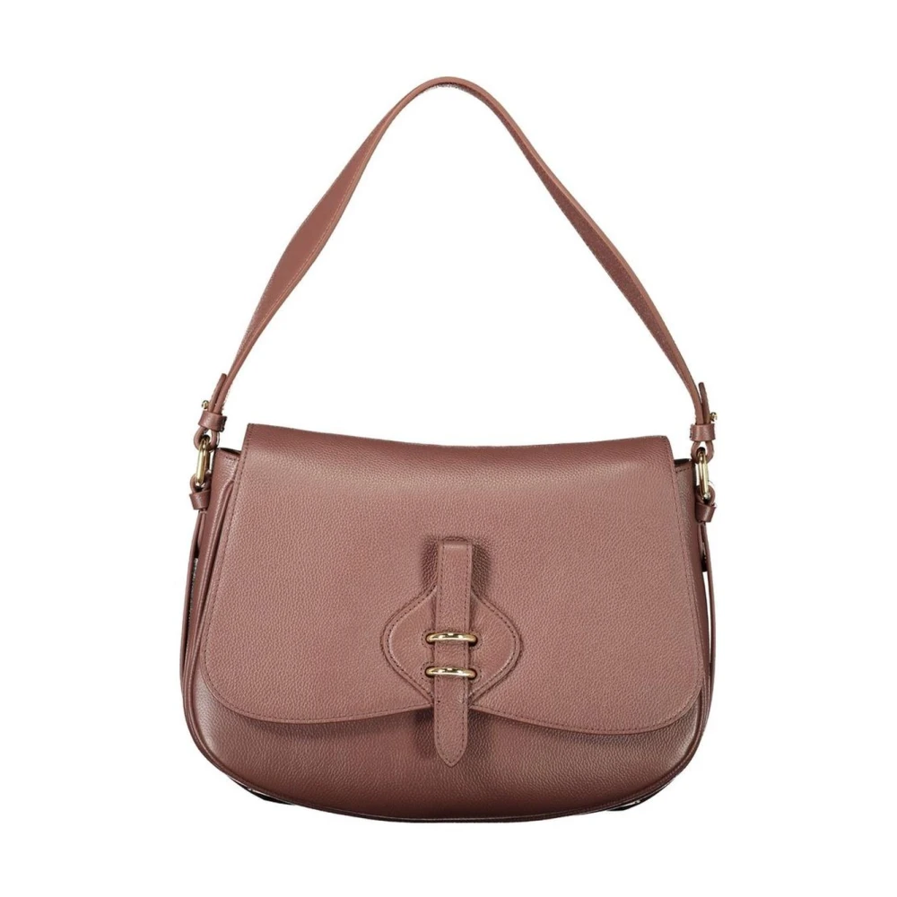 Coccinelle Brown Leather Women's Bag with Removable Strap and Compartments - Image 3