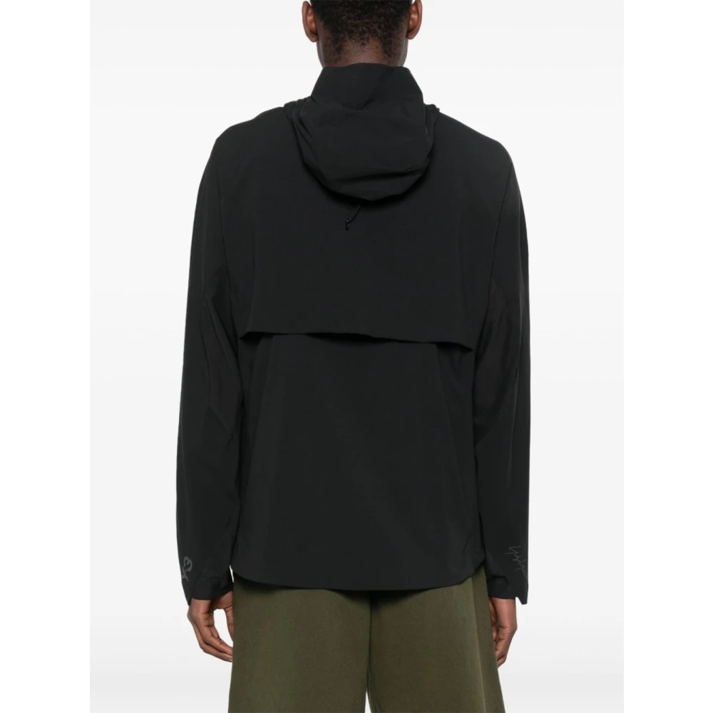 Y-3 Zwarte jas met ritssluiting en reflecterende details Black Heren