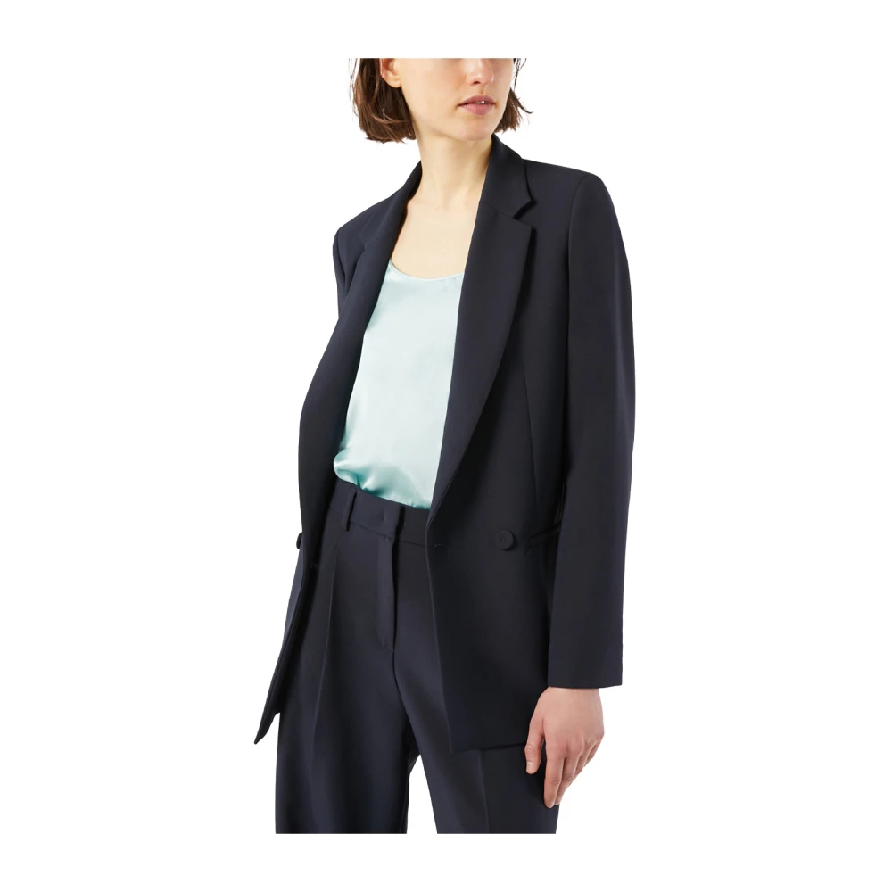 Pennyblack Dubbelbreasted blazer in bi-stretch cady Blue Dames
