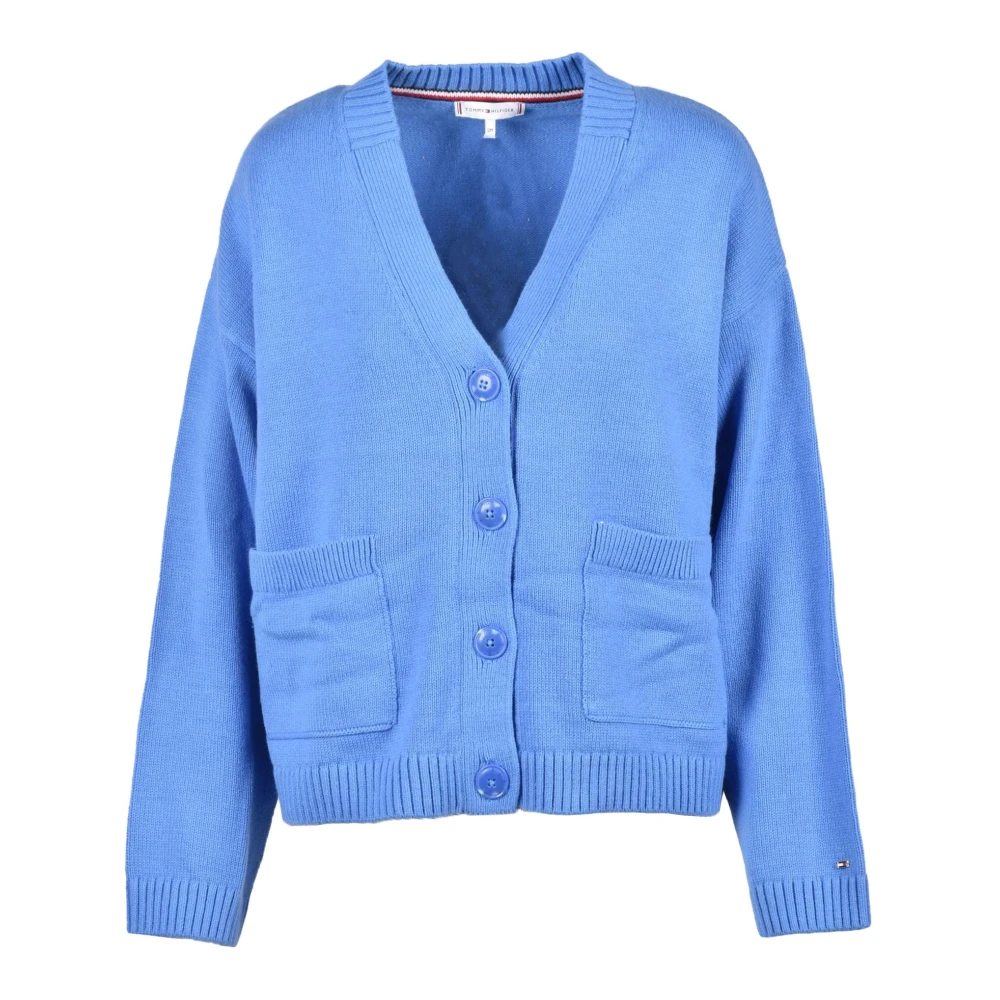 Tommy Hilfiger Stijlvolle Cardigan met Katoenmix Blue Dames