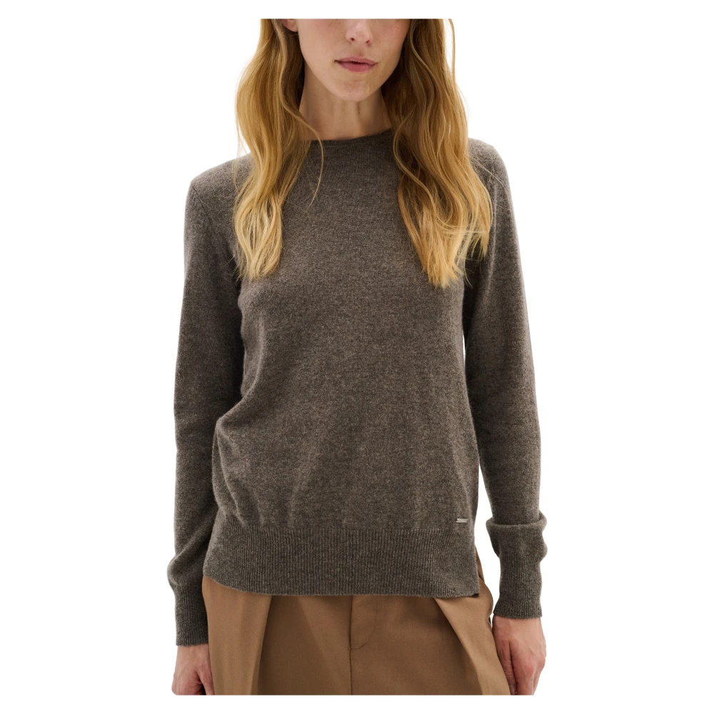 Inwear Women's Brown Cashmere Knitwear, Xs/S, Lukkaiw Crew-Neck Pullover