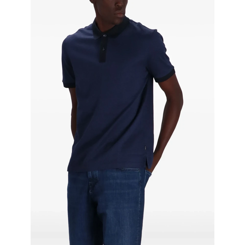 Hugo Boss Katoenen poloshirt met 2 knopen Blue Heren