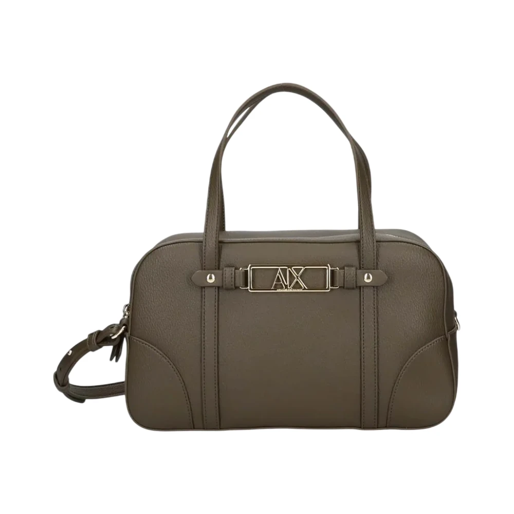 Armani Exchange Women's Brown Logo-Plaque Tote Bag - Handbags - One Size - Bags
