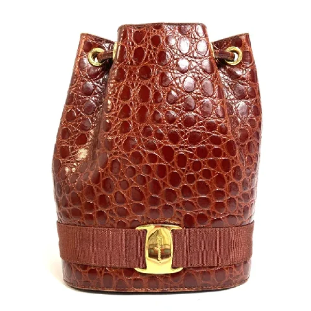 Salvatore Ferragamo Pre-owned Leather shoulder-bags Brown Dames