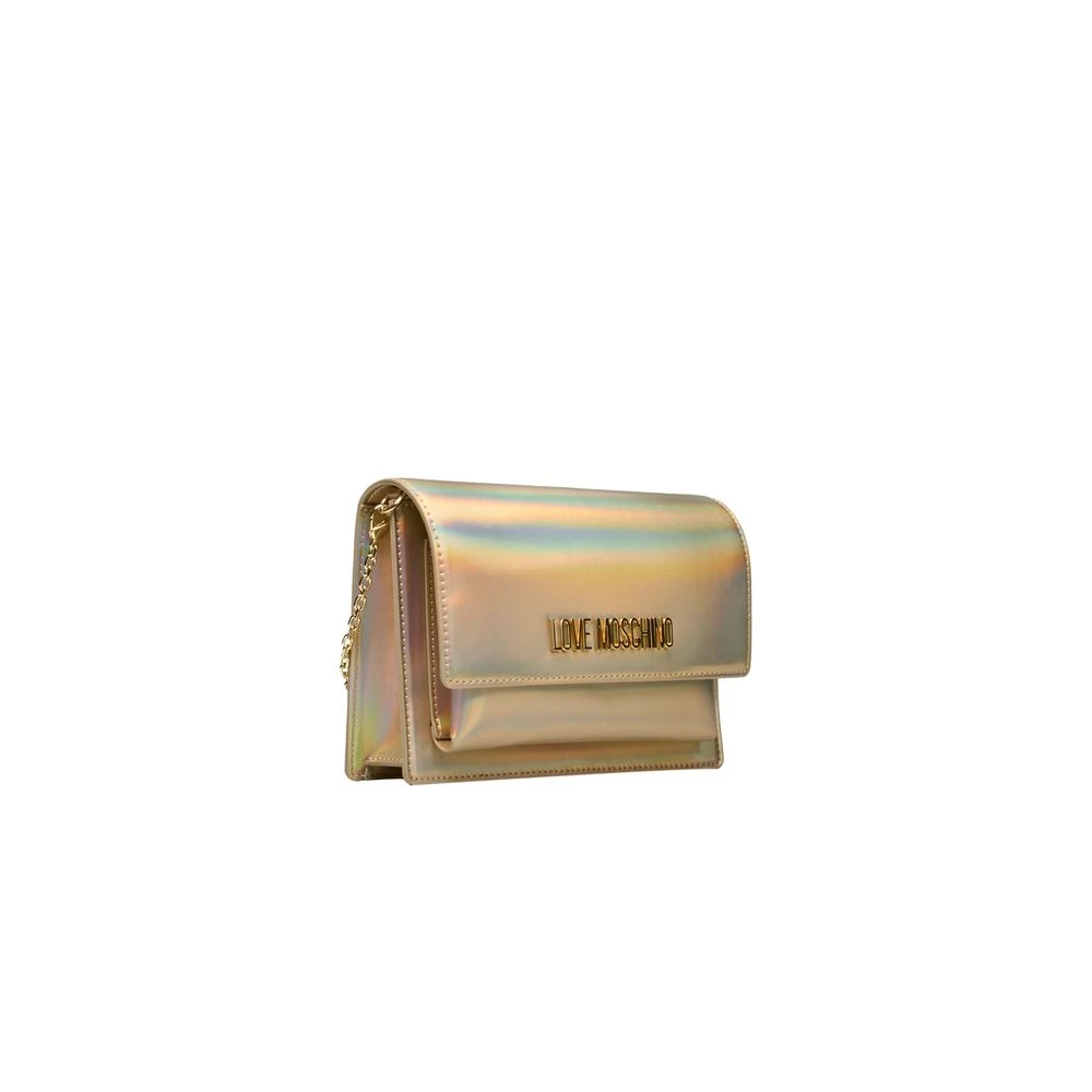 Love Moschino Gouden Crossbody Tas met Ketting Yellow Dames