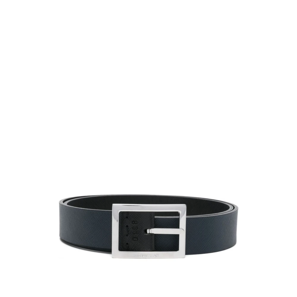 Orciani Mannelijk Blauw Accessoires Heren, 105 Cm, Leer, Saffiano Dubbel Reversible Leren Riem 3 Cm