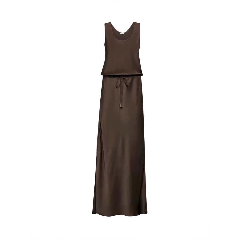 BRUNELLO CUCINELLI Elegante Bruine Jurk Brown Dames