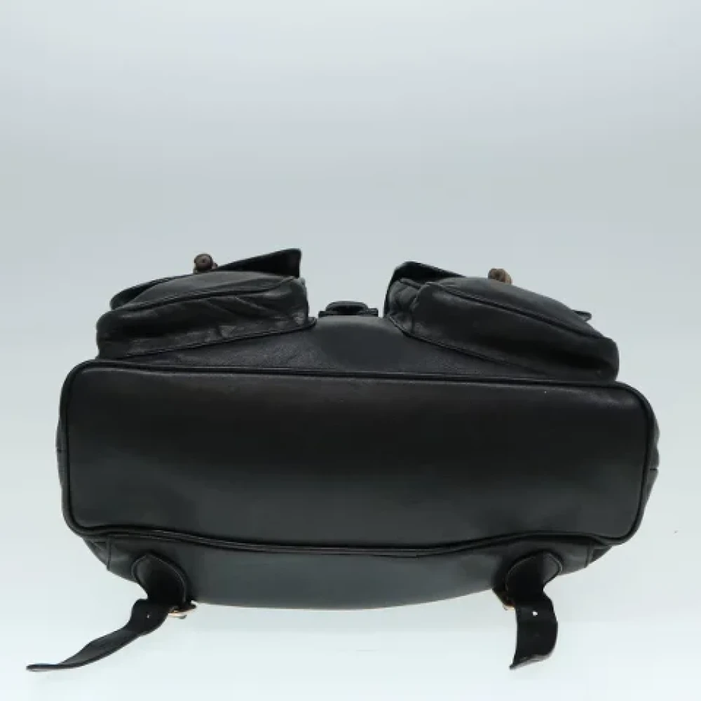 Gucci Vintage Pre-owned Leather backpacks Black Dames