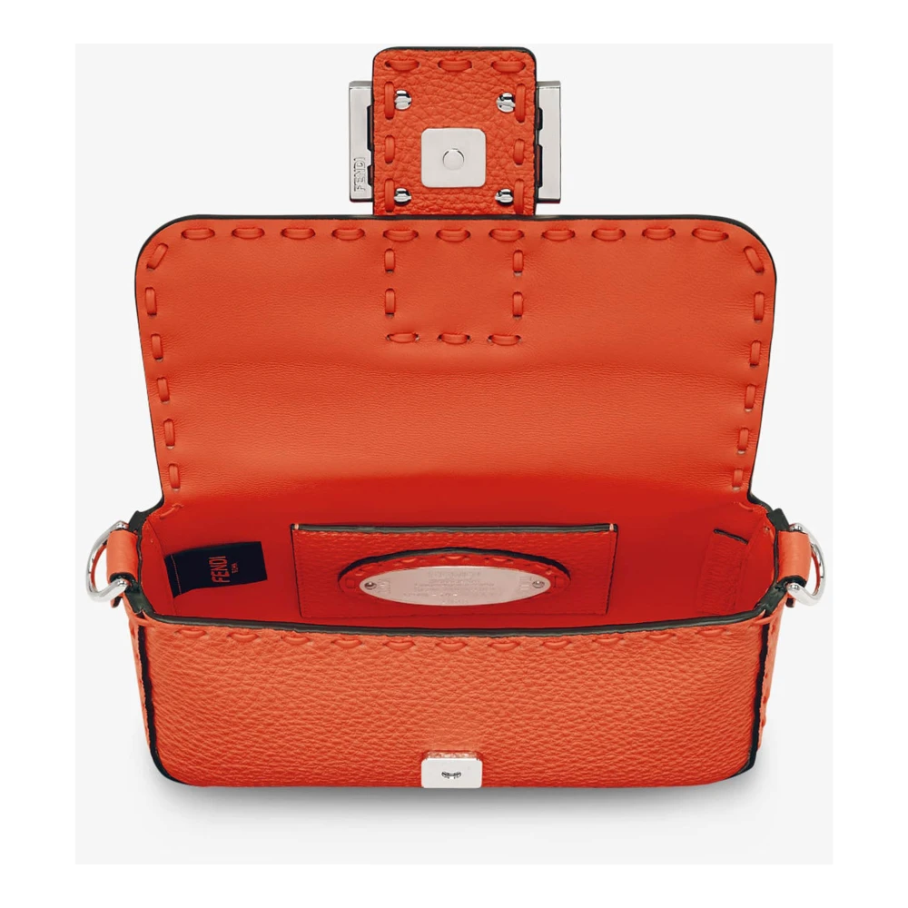 Fendi Oranje Leren Crossbody Tas Orange Dames