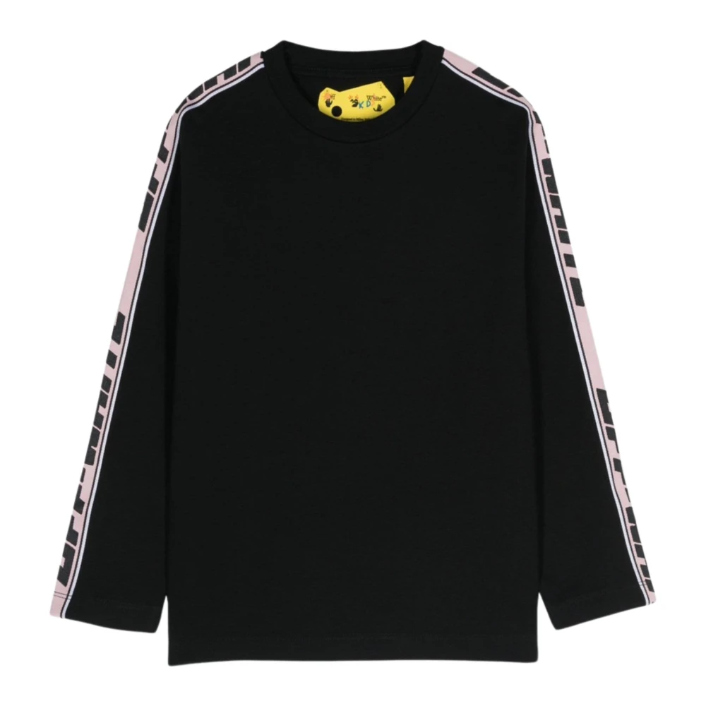 Off White Svart T-shirt med Vit/Rosa Logoband Black, Flicka