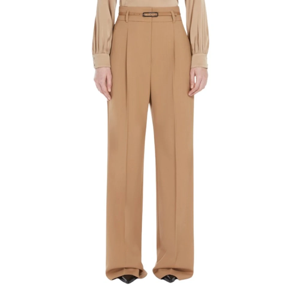 Max Mara Hoge taille wollen broek Brown Dames