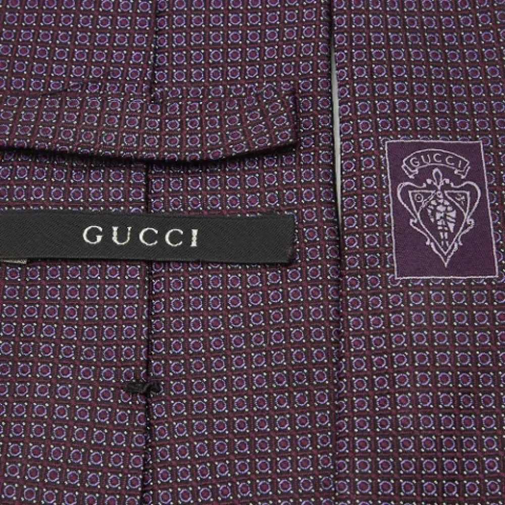 Gucci Vintage Pre-owned Silk home-office Purple Heren
