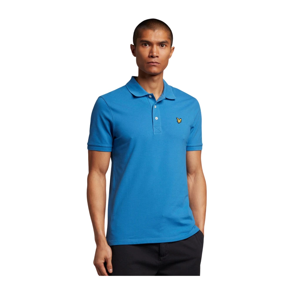 Lyle & Scott Men's Blue Polo Shirts, S, Plain Polo Shirt