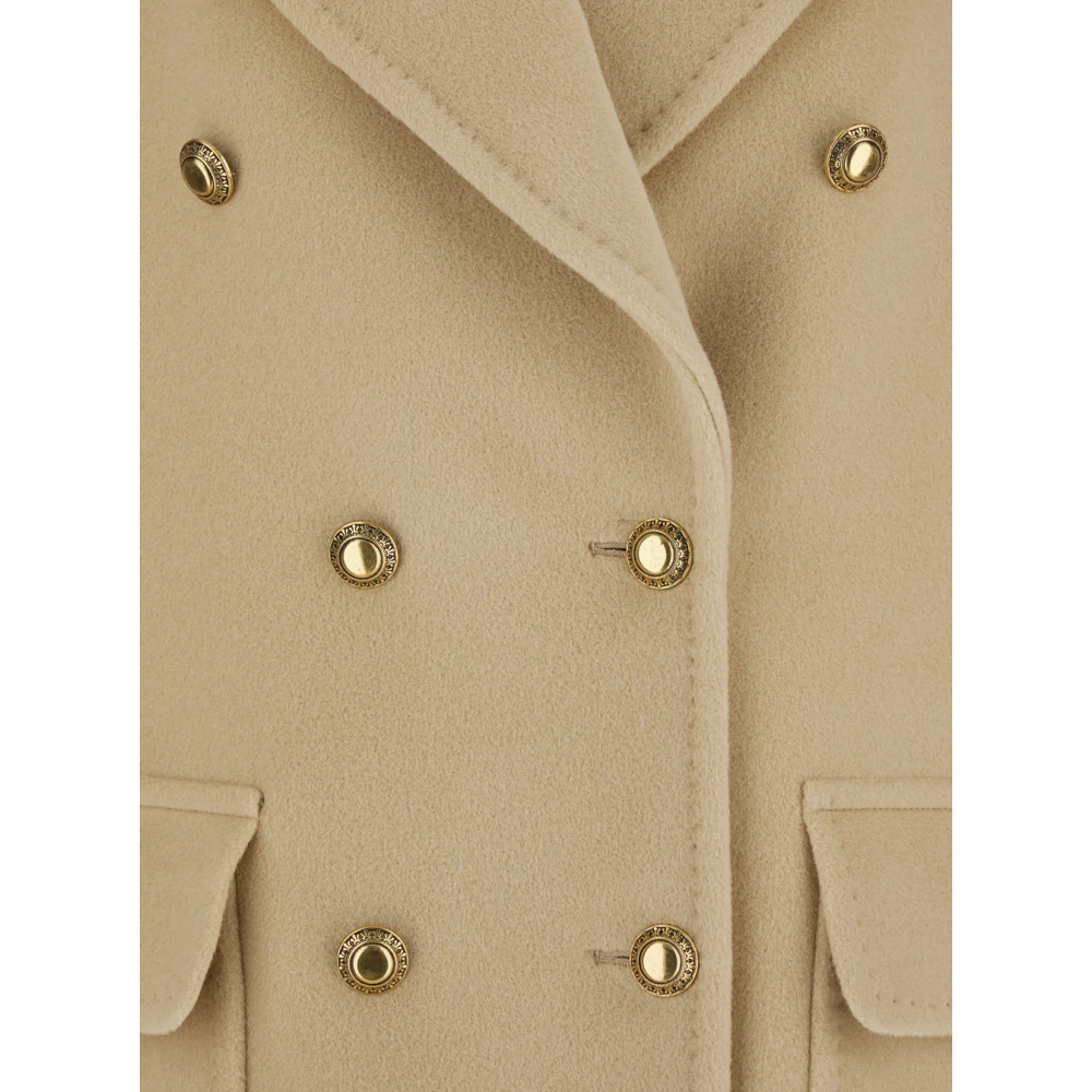Tagliatore Dubbelbreasted korte jas beige Dames