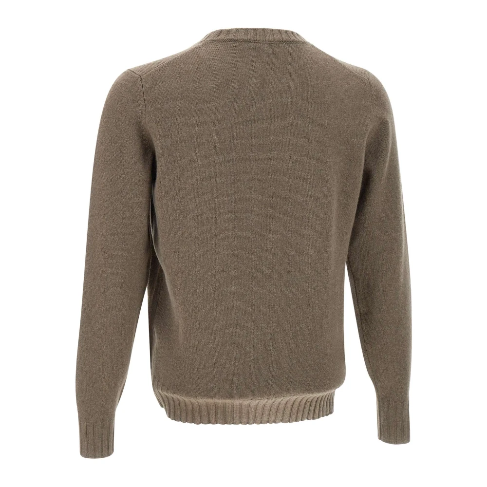 Filippo De Laurentiis Herenwol kasjmier ronde hals trui Brown Heren