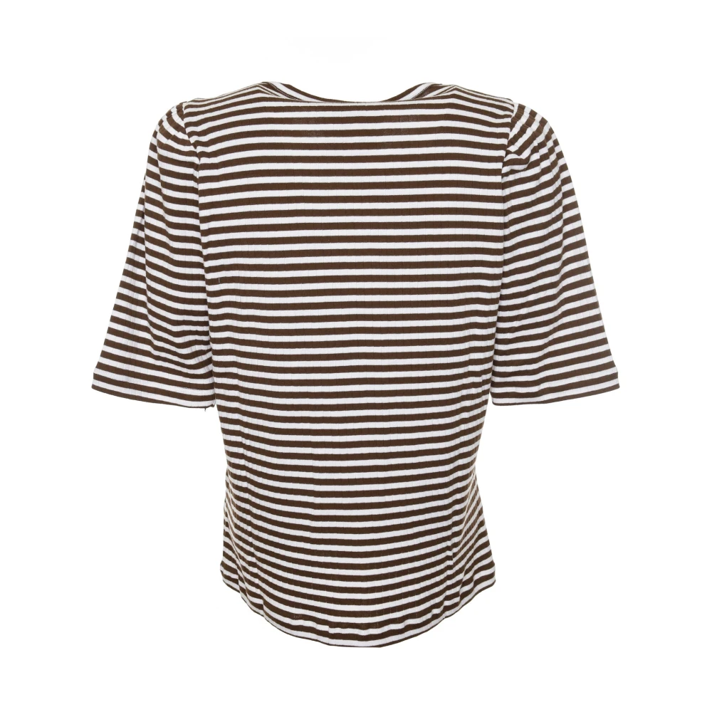 Munthe Gestreept T-shirt met pofmouwen Multicolor Dames