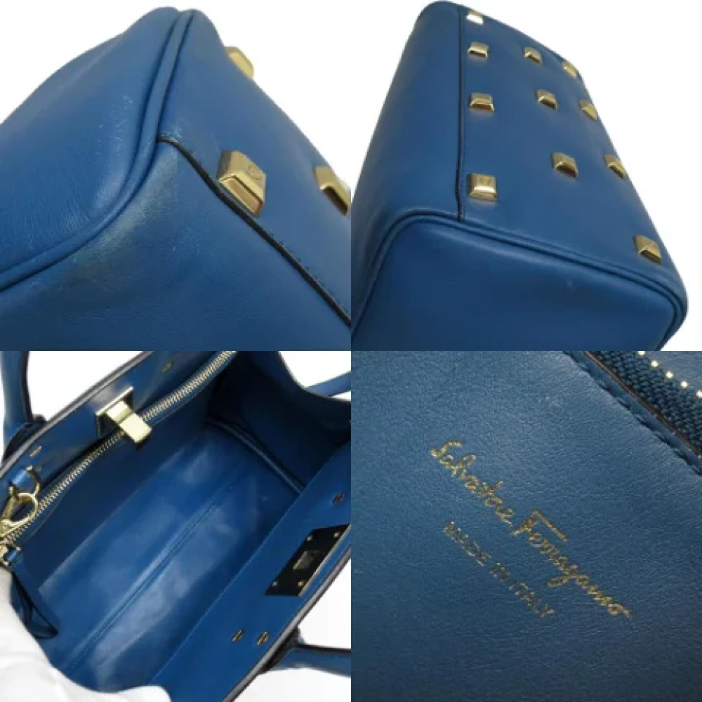 Salvatore Ferragamo Pre-owned Leather handbags Blue Dames