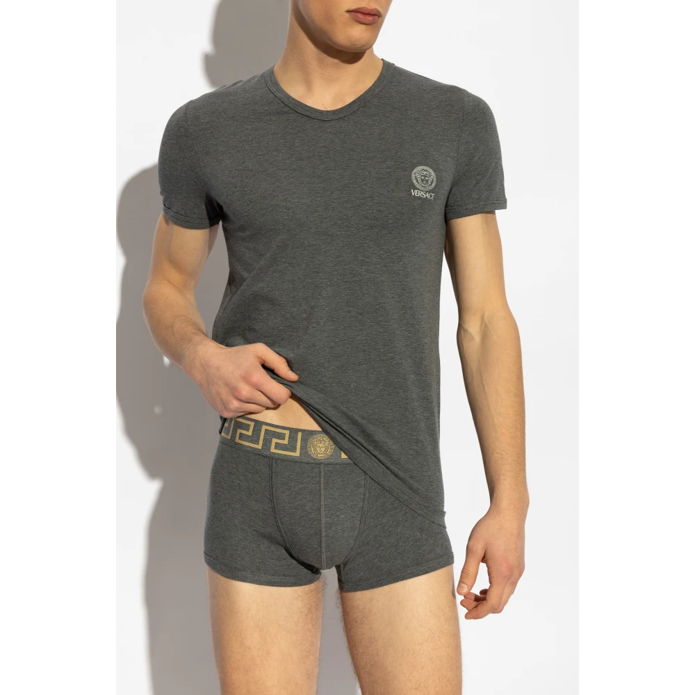 Versace Katoenen ondergoed t-shirt Gray Heren