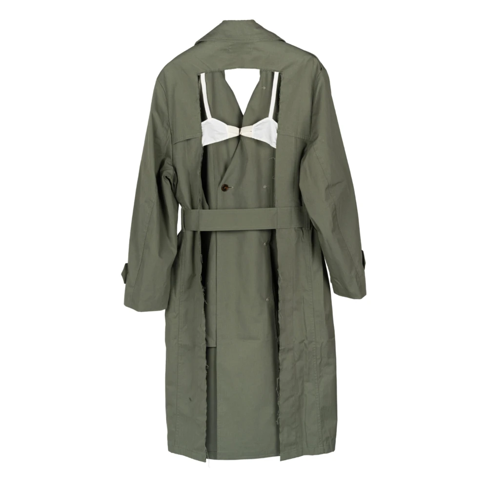 Vaquera Groene Olijf Cut Out Trenchcoat Green Dames