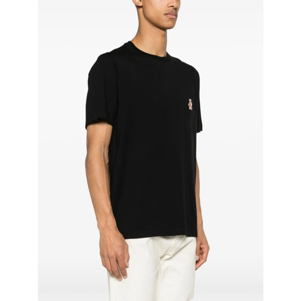 Maison Kitsuné Speedy Fox Patch Zwart T-shirt Black Heren