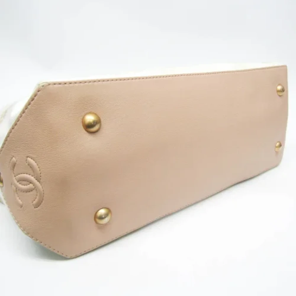 Chanel Vintage Pre-owned Canvas totes Beige Dames