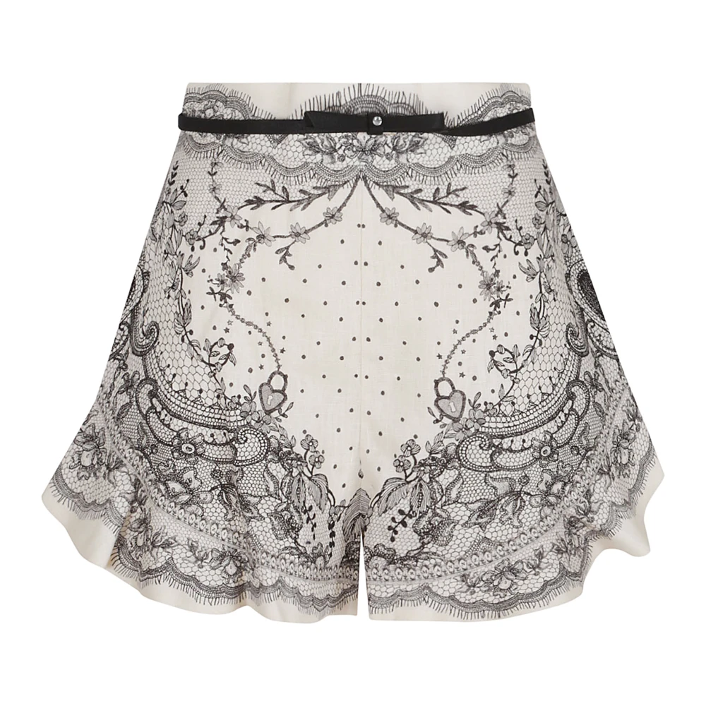 Zimmermann Witte Linnen Bermuda Shorts Multicolor Dames