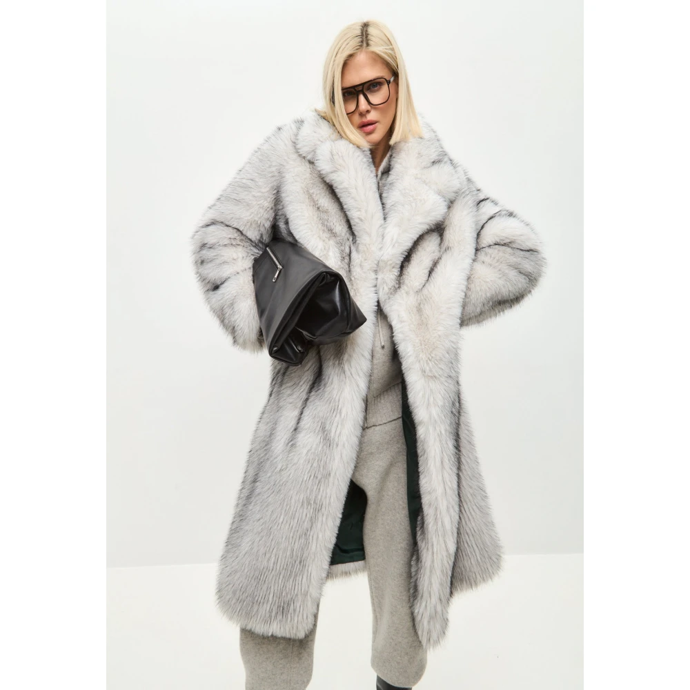 Cesare Gaspari Luxe Nep Bontjas Natalie- Grijs Gray Dames