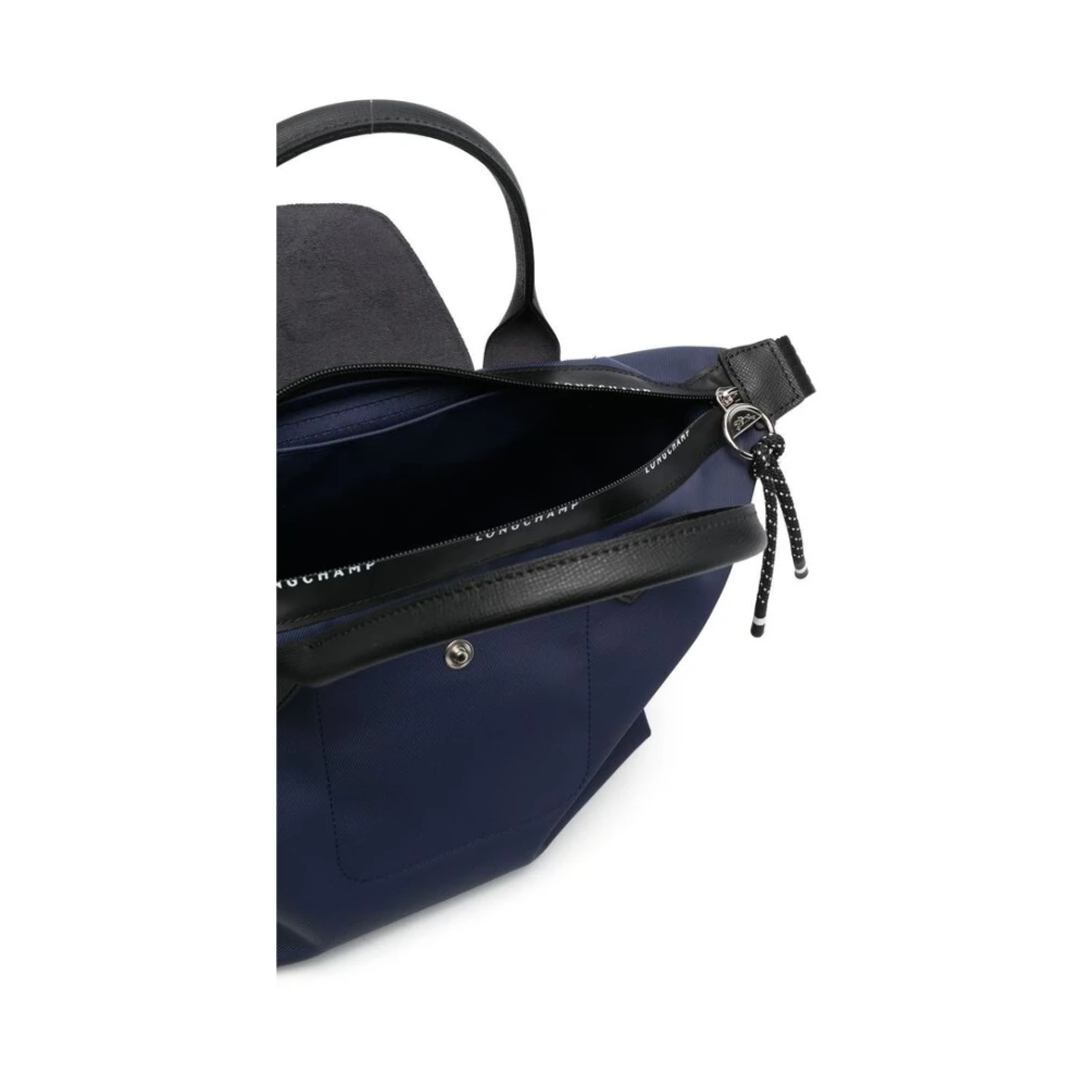Longchamp Marineblauwe Schoudertas met reliëflogo Blue Dames