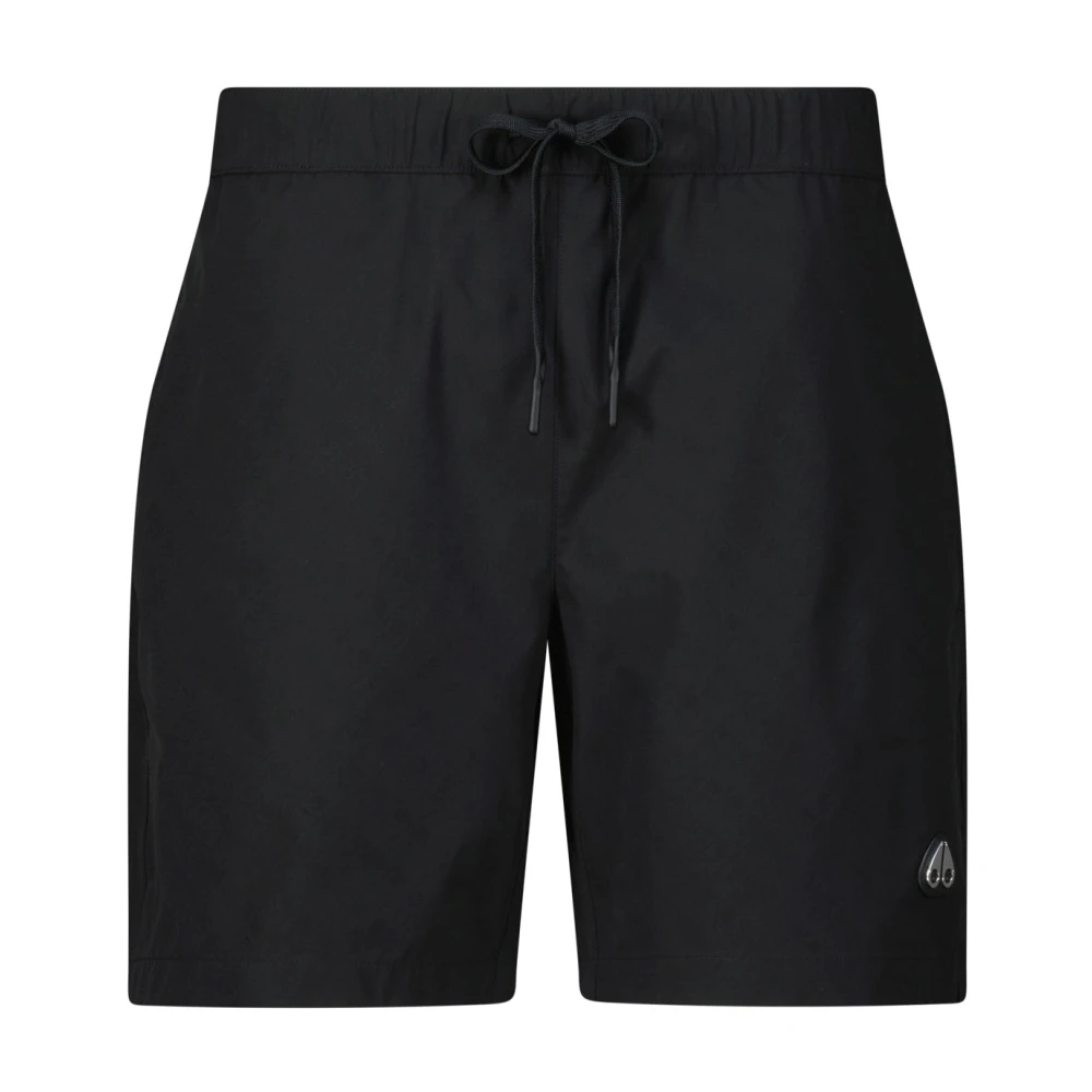 Moose Knuckles Badshorts med Logo Patch Black, Herr