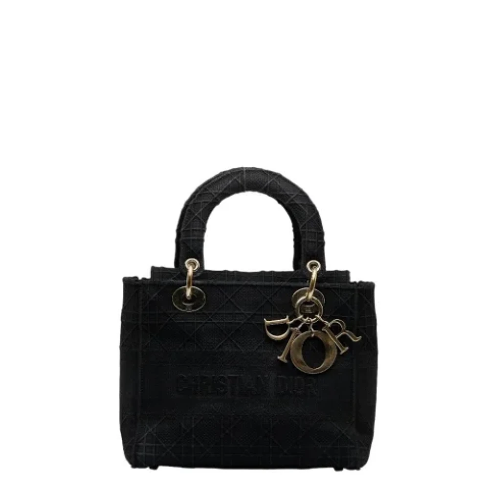Dior Vintage Pre-owned Canvas handbags Black Dames