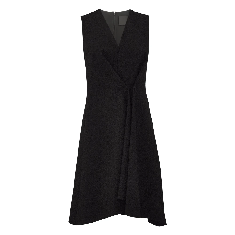 Givenchy Zwarte jurk met knoopdetails en plooieffect Black Dames