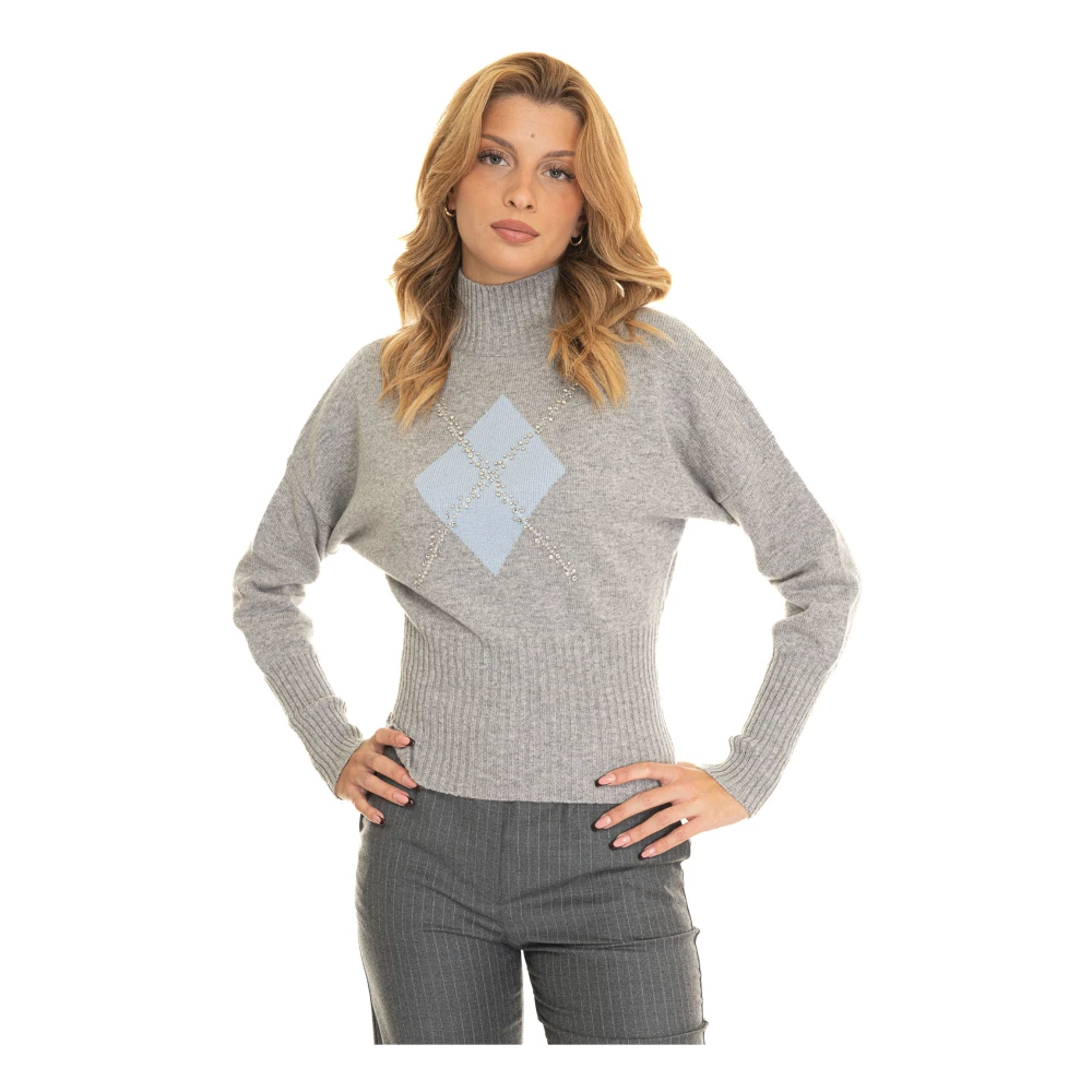 Max Mara Studio Diamanten Woltrui met Coltrui Gray Dames