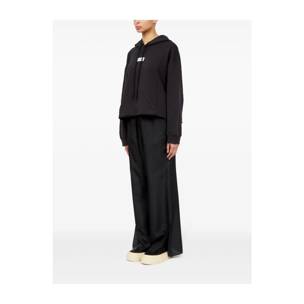 MM6 Maison Margiela Zwarte katoenen jersey hoodie Black Dames