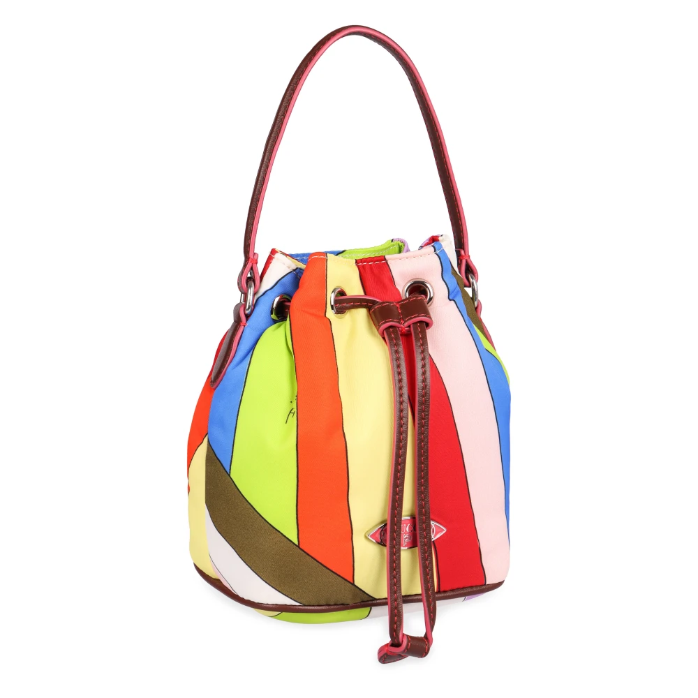 EMILIO PUCCI Bedrukte Bucket Bag met Leren Details Multicolor Dames