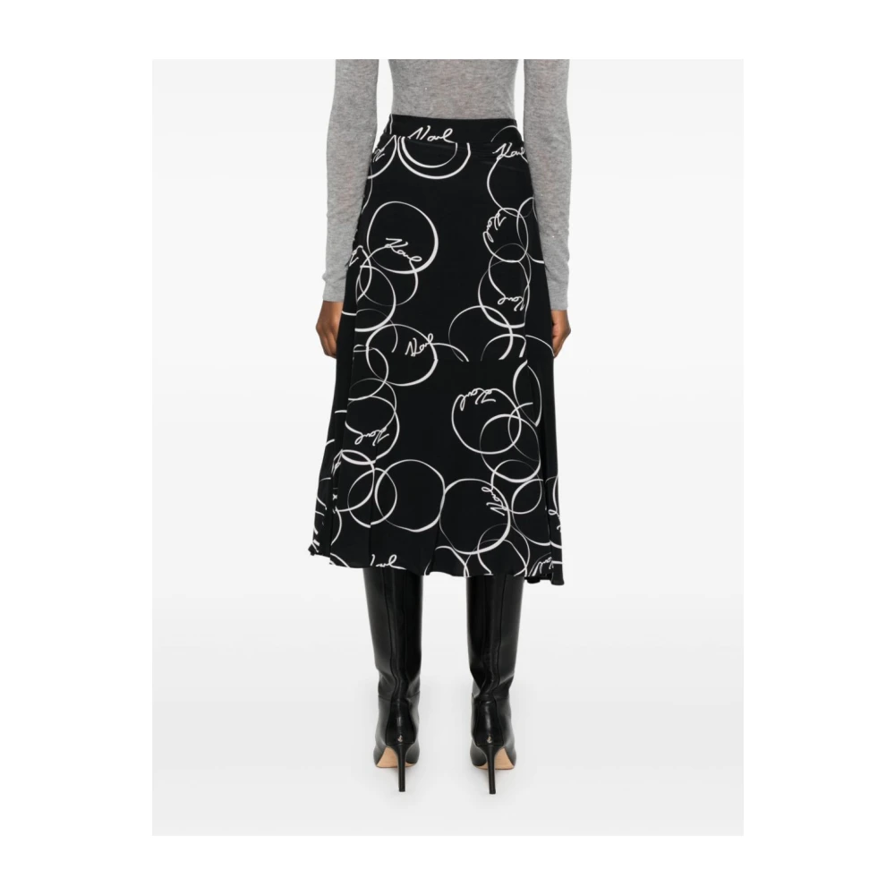 Karl Lagerfeld Cirkel Print Wikkelrok Black Dames