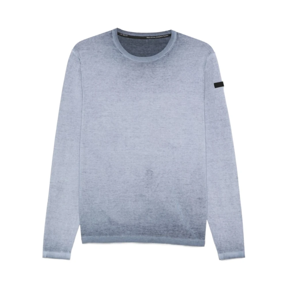 Rrd Men's Gray Washed Crewneck Jumper - Round-Neck Knitwear - L - Knitwear