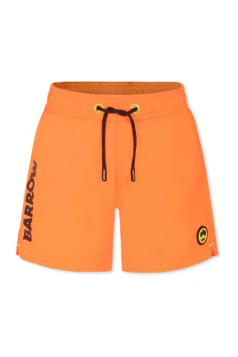 Orange badshorts med logodetaljer