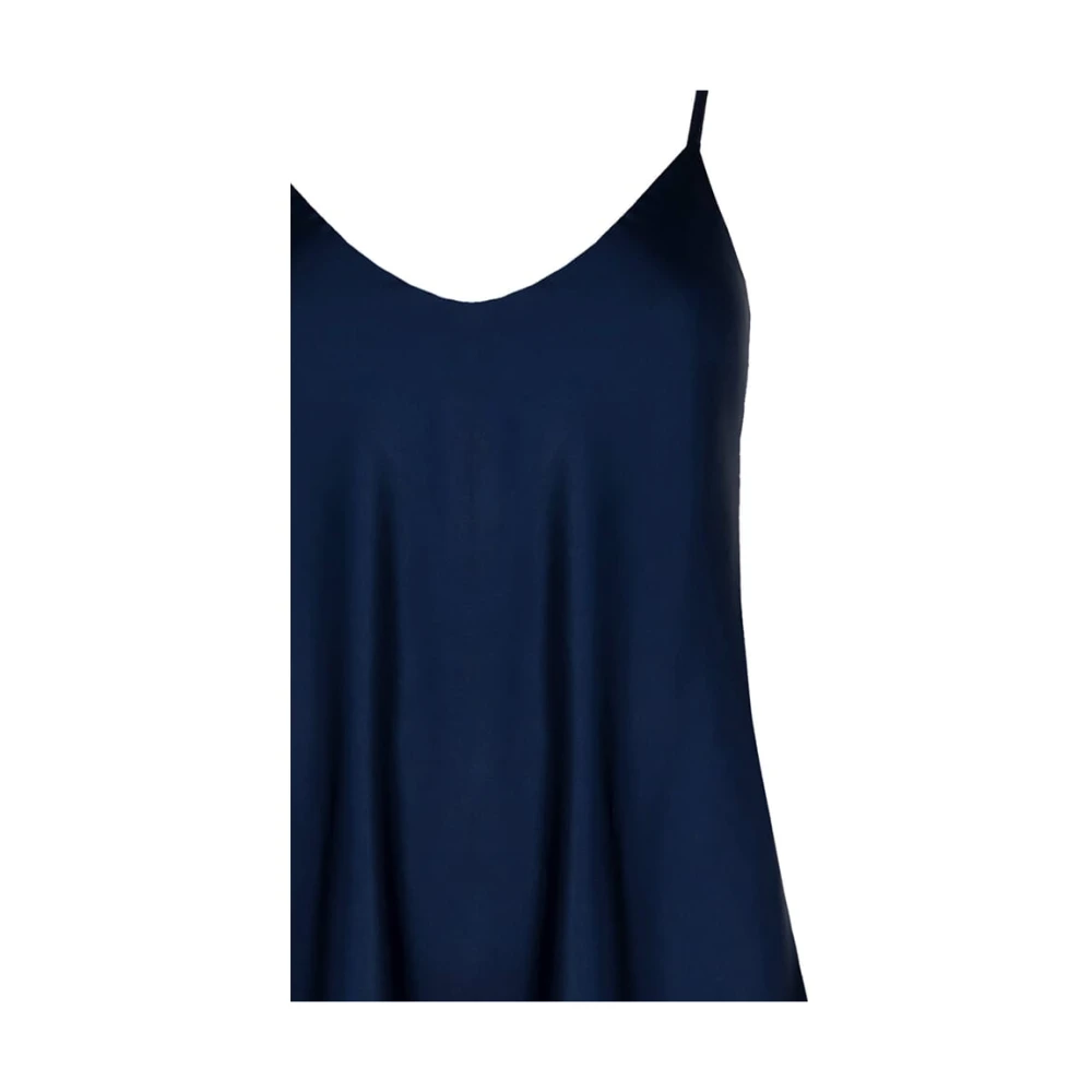 RINASCIMENTO Satin Fitted Top Blue Dames