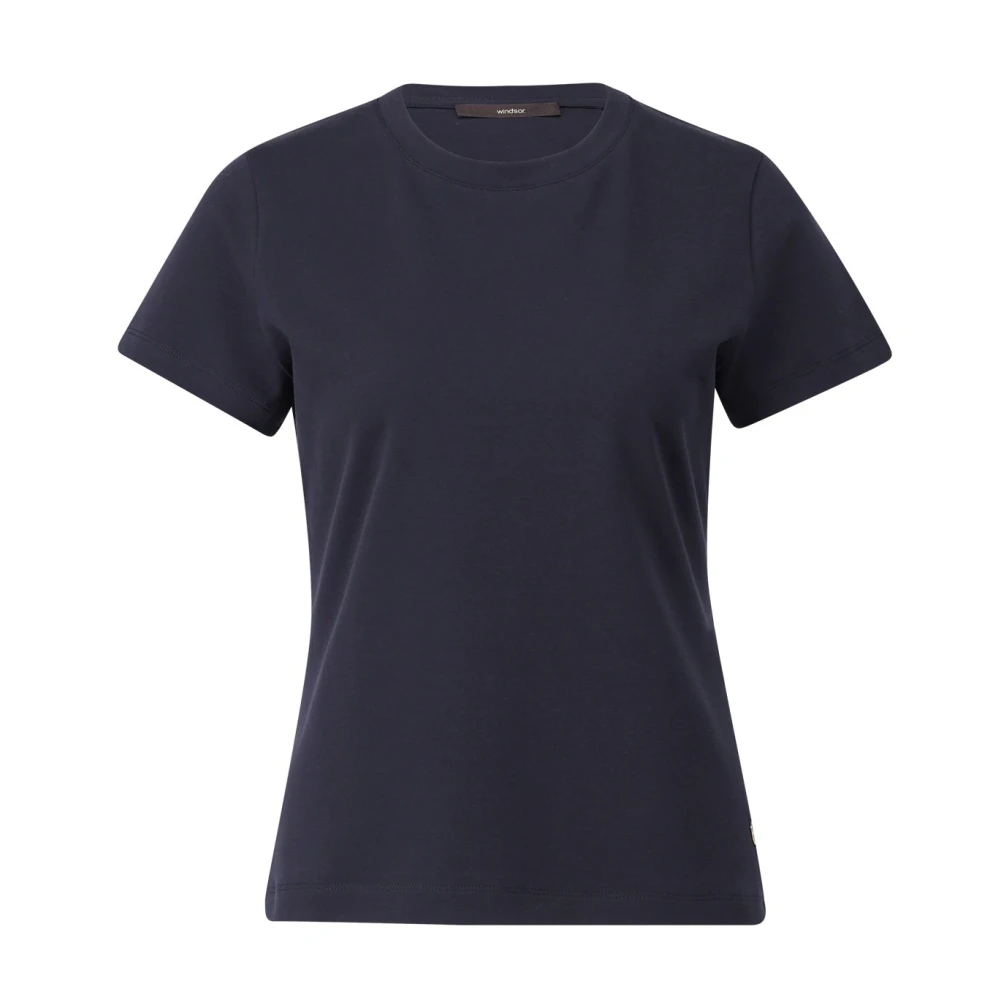 Windsor Katoenen T-shirt met klassieke stijl Blue Dames