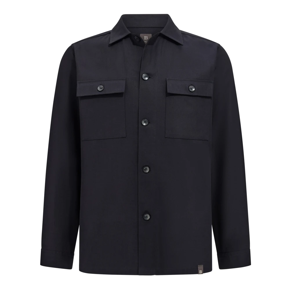 Boggi Milano Katoenen Overshirt Blue Heren