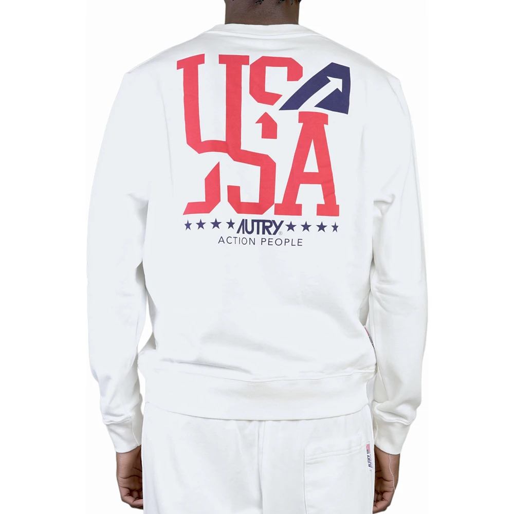 Autry Iconic Sweatshirt met Print White Heren