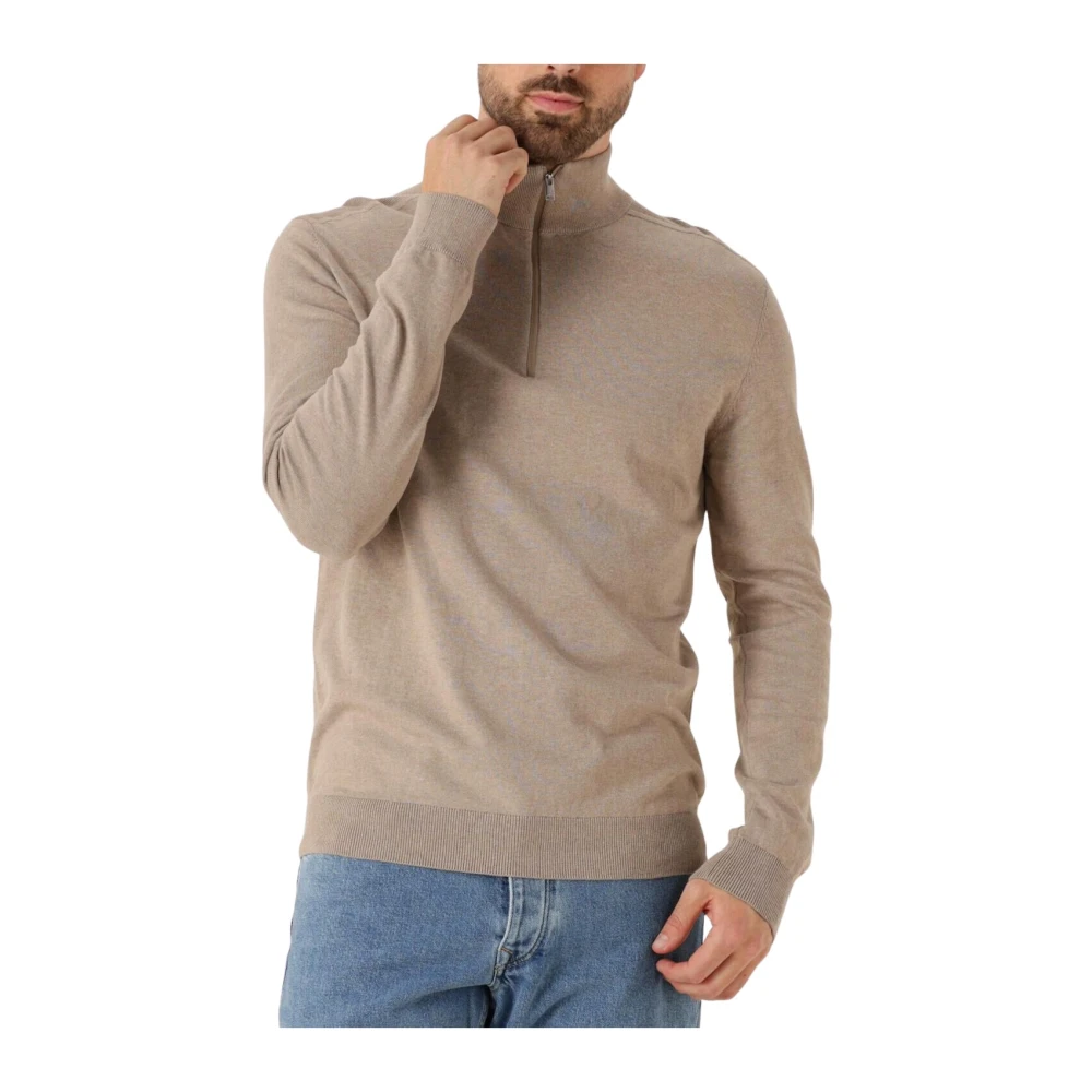 Selected Homme - Slhberg Half Zip Cardigan Noos - Knitwear - Herren - Beige - M - Bild 5