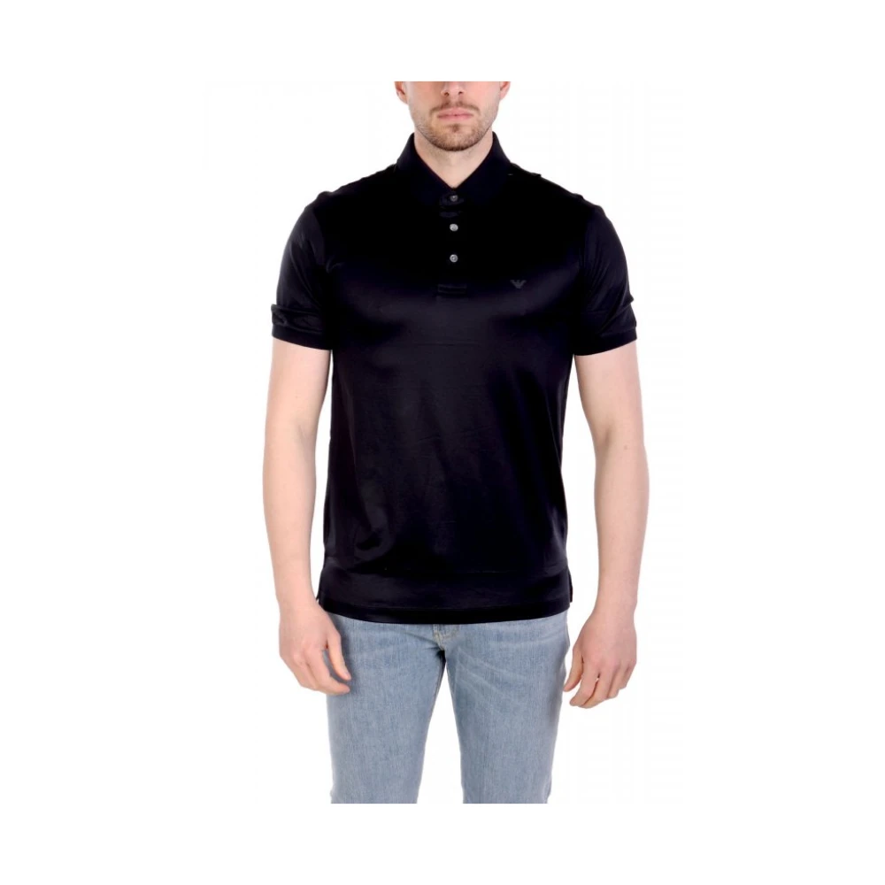 Emporio Armani Blå Asv Lyocell-Blandad Jersey Polotröja