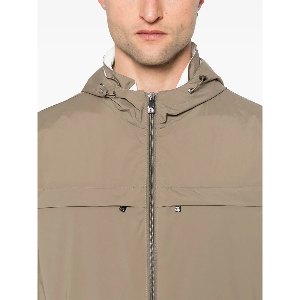 Corneliani Ritssluiting Hooded Jacket Beige Heren