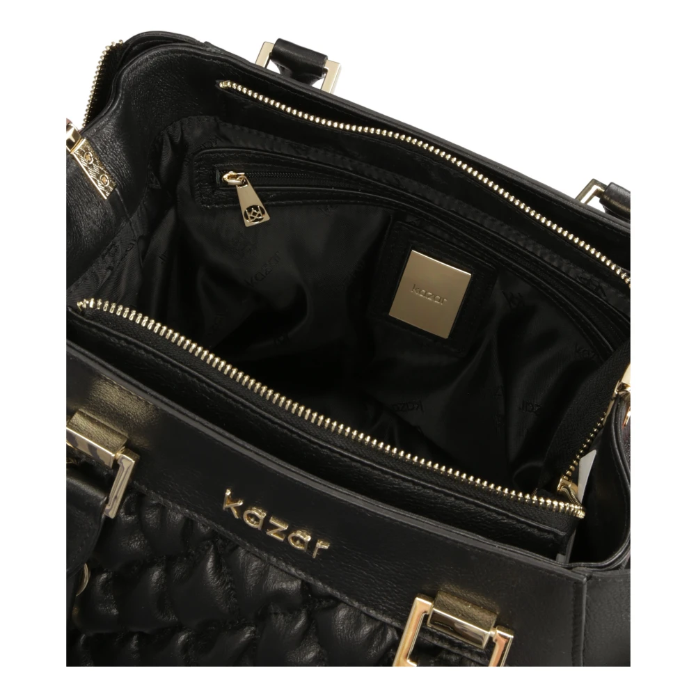 Kazar Zwarte elegante zachte leren handtas Black Dames
