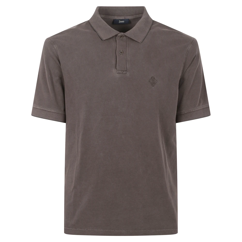 Herno Mannelijk Bruin Tops Heren, M, T-Shirts En Polo's