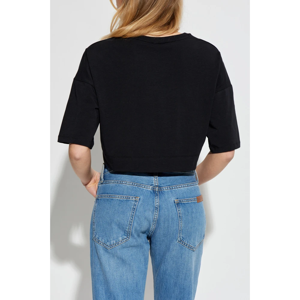 Moschino T-shirt met logo Black Dames