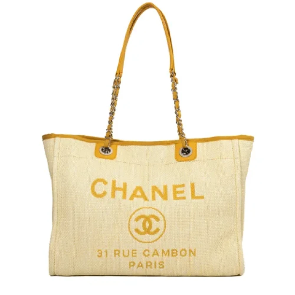 Chanel Vintage Pre-owned Canvas chanel-bags Yellow Dames