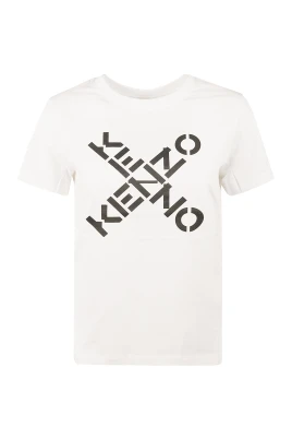 T-shirt med rund hals och logotryck