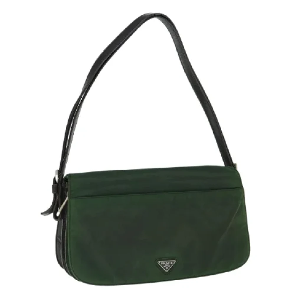 Prada Vintage Pre-owned Nylon shoulder-bags Green Dames